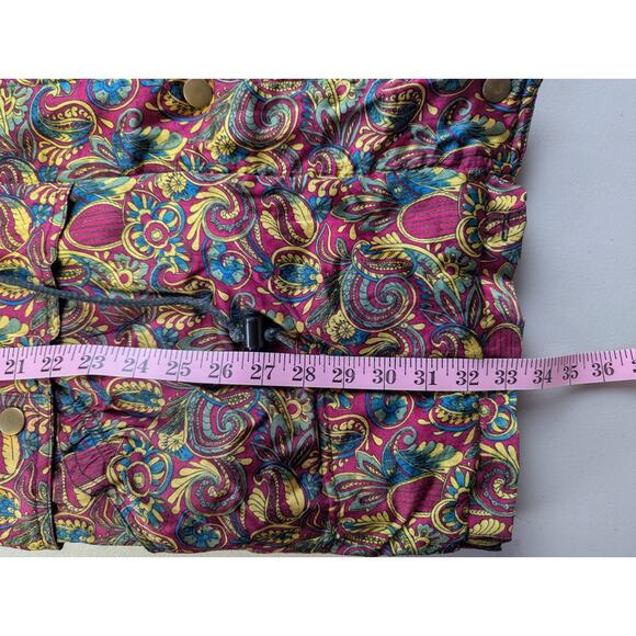 Vtg 90s Maximalist Puffer Coat Colorful Paisley Bold Statement Zip Womens Small - Picture 13 of 13
